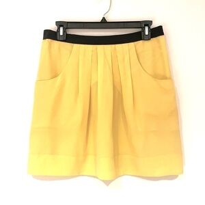 BCBGMaxazria 100% Silk Pull On Mini Skirt in LimeYellow